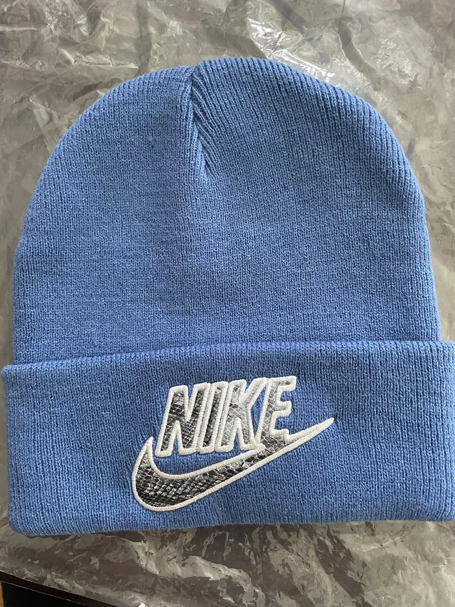 añadir limpiar Rango Supreme X Nike SS21 Blue Snakeskin Beanie Brand New | eBay