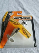 2014 Matchbox Sky Busters BIPLANE Yellow & Silver SLIGHT SHELF WEAR 