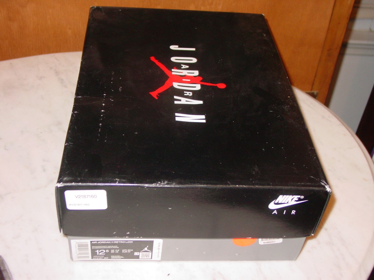 Nike Air Jordan Retro 11 White/University Black/Red Shoe Box Only! Size