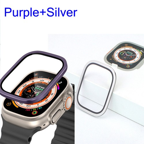 1/2PCS Case Metal For Apple Watch Ultra 49mm Tempered Glass Screen Protector - Photo 41 sur 47