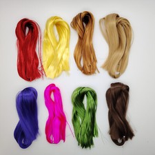 Accesorio de peluca SUPAWIT pelo liso verde negro para muñeca de moda figura reiniciar