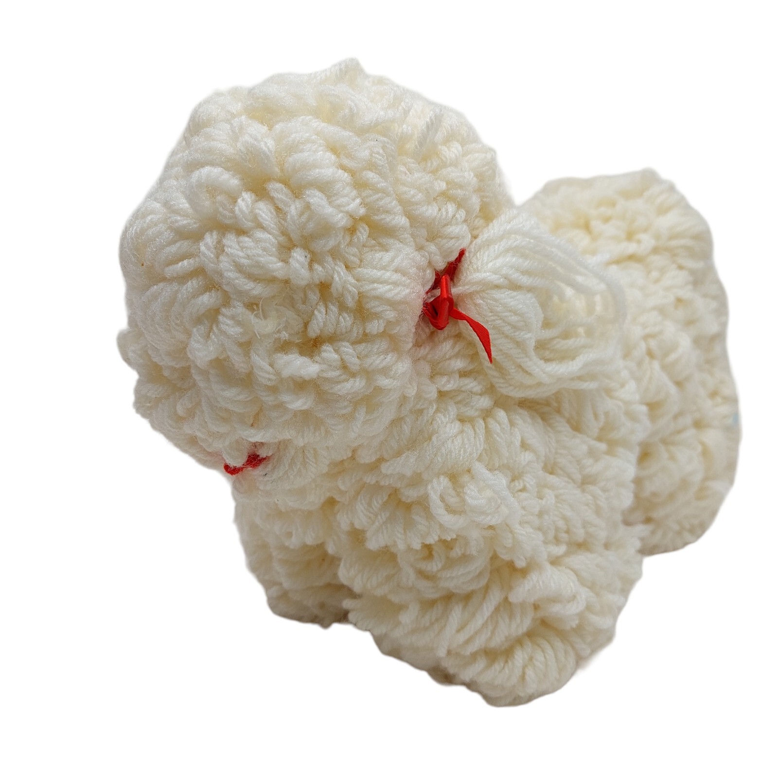 Handmade Yarn Plush White Poodle Puppy Soft Stuffed Dog Toy