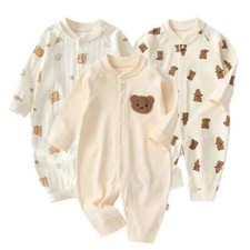 Baby Autumn Clothes Cartoon Bear Printed Romper for Boys Girl One-Pieces Cotton