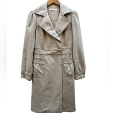 Susana Monaco Lambswool Made in USA Embroidered Coat Oatmeal Size 4