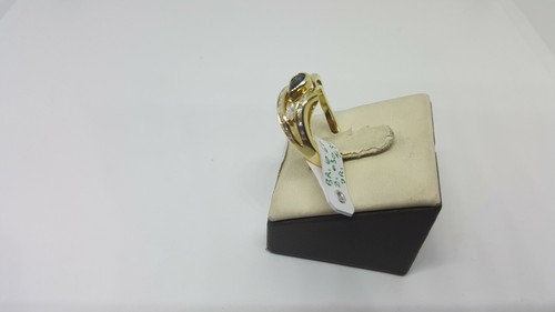 ANELLO DONNA VINTAGE ORO 18KT CON ZAFFIRO E DIAMANTI (3052) FONDO DI MAGAZZINO - Foto 3 di 13