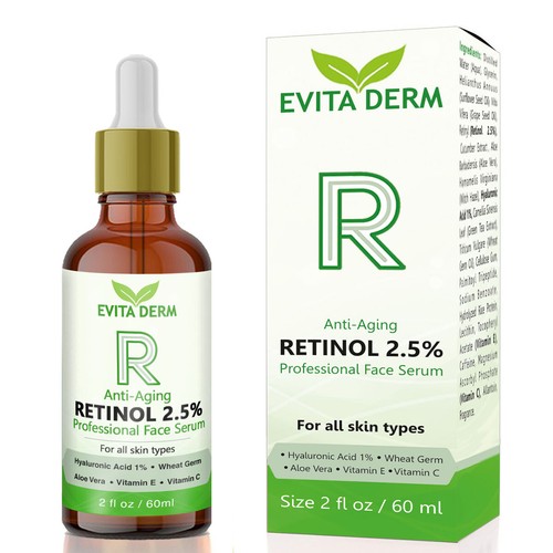 2.5% Retinol Serum 2 oz with Hyaluronic Acid & Vitamin C - Anti Aging - 第 1/6 張圖片