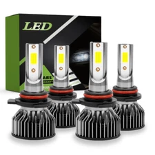 4x 9005 9006 LED Combo Headlight Kit Bulbs 6000K Cool White Bright High Low Beam