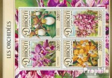 djibouti 1328-1331 Feuille miniature neuf 2016 Orchidées