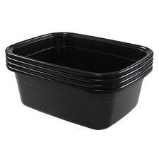 Idotry 4pack Plastic Dish Pan 16 Quart Wash Basin Black