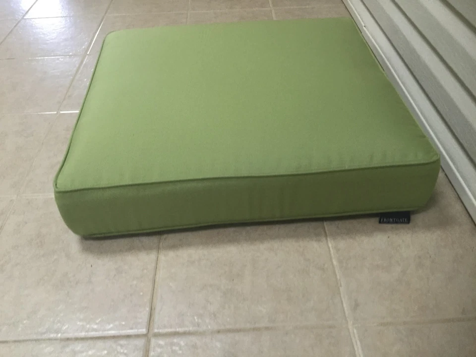 Frontgate Cassara Sunbrella Chair Ottoman Bottom Cushion 25x27 Canvas Peridot  - Image 2 of 4