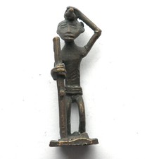 AFRICAN ASHANTI AKAN GOLD WEIGHT 1700-1900 AD Tribal Man Figurine 24.2g Brass.