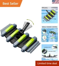 Heavy Duty Pool Vacuum Head with Wheels & Aluminum Handle - Effortless Cleaning