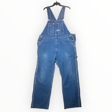 VTG Big Smith Denim Overalls Men's 40x30 Carpenter Bib Workwear Jeans Blue