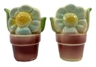 Vintage 1940s SHAWNEE Pottery FLOWER POT Salt & Pepper SHAKERS w Corks MCM Daisy