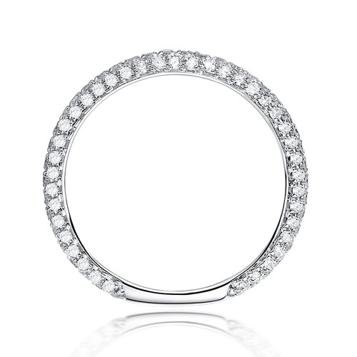 0.5ct Real Diamond Luxurious Wedding Anniversary Band Solid 18k White Gold Ring - Picture 4 of 10