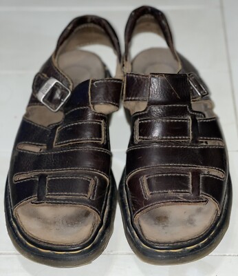 Vintage men’s  Dr. Martens brown leather sandals with buckle detail Size US 11 Doc Dr. Martens Vintage Leather Fisherman Brown Sandals  main image 4