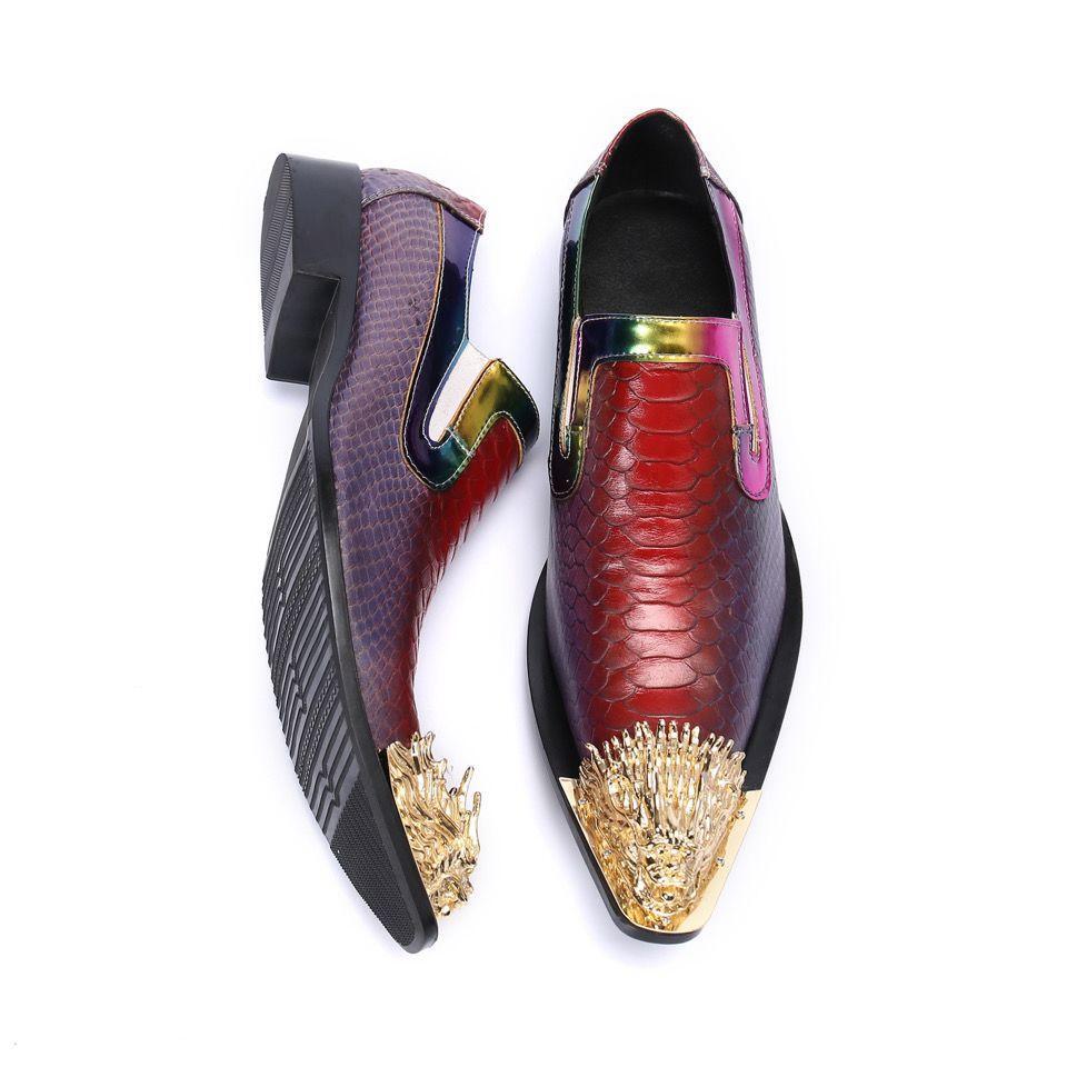 Zapatos Oxford formales de negocios con puntera de acero de metal para hombre escenario de gran tamaño