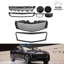 Front Upper Grilllower Grilleouter Frame For Cadillac Xts 2013-17 Gloss Black