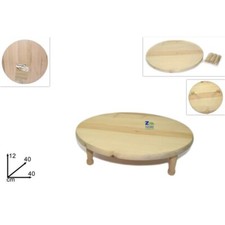ALZATINA 3 PIEDI BASE TRONCO DECORATIVA TAGLIERE LEGNO D.40xH.12 cm ART.62545
