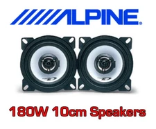 ALPINE 180W CAR, VAN 10cm 4" 2-WAY SXE DOOR SHELF SPEAKERS PAIR NEW