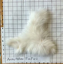 Premium Tanned Fox Fur Pieces & Scrap ~White Arctic Cross Silver Grey Fox Exotic