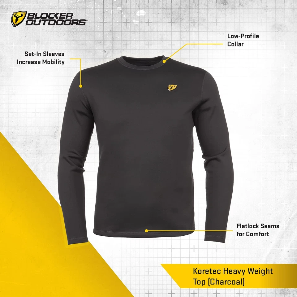 Bloqueador de Olores Koretec Shield Series Peso Pesado Capa Base Hombre Camisa Térmica Foto 2 de 3