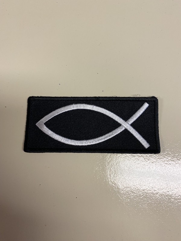 Fish Sign Symbol Christian Religious Embroidered 3.5 x 1.5” Iron On Patch New