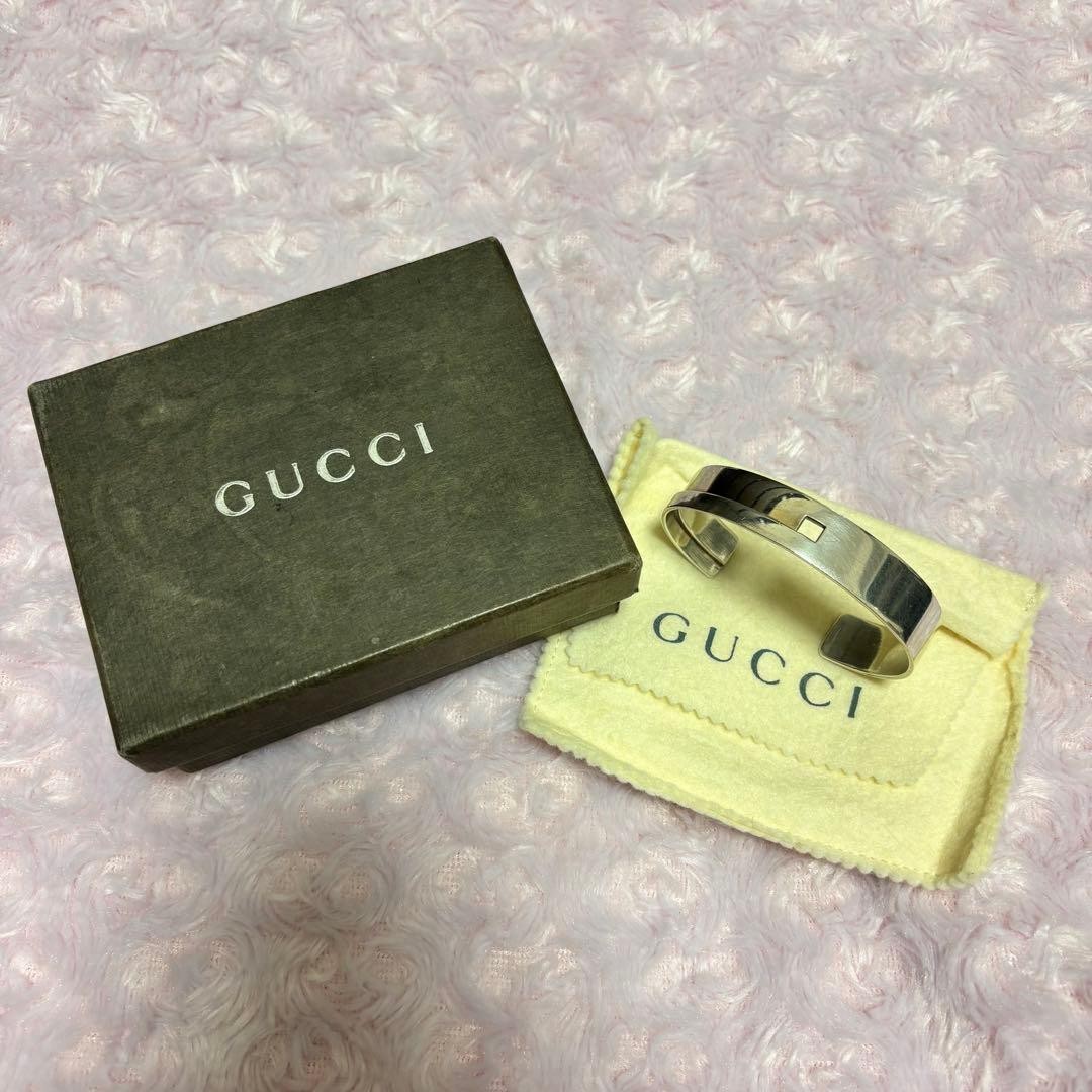 Gucci 925 Silver Bangle Interlocking G Bracelet U… - image 1