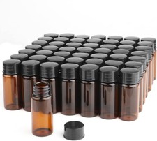 50 Pack,10ml 0.3 oz Amber Glass Essential Oil Bottle with Screw Caps,Empty