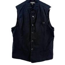 Guess ? 90s Y2K Button Sleeveless Cotton Vest XL Goth Grunge Lightweight