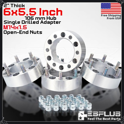 #ad 4 x 2quot; 6x5.5quot; 108mm Wheel Adapter Spacer Fit Chevy Silverado Suburban amp; More $124.99