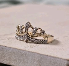 Jared 10k Yellow gold Tiara Crown Enhancer Cluster ring 