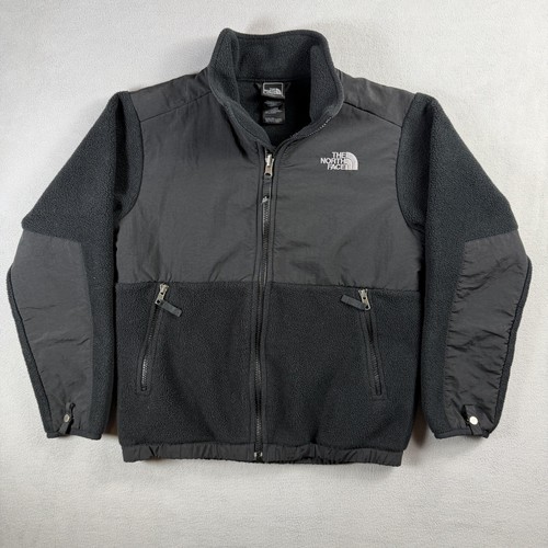 The North Face Denali Fleece Jacket Boys Medium 10/12 Black Full Zip Windproof