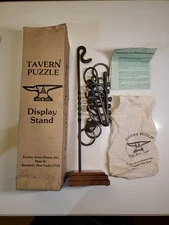 Vtg Tucker Jones Tavern Puzzle Patience with Solution Original Bag Box & Stand
