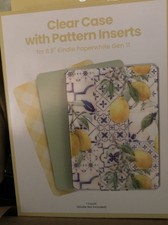 Clear Case With 3 Pattern Inserts for Amazon Kindle Paperwhite 1st Gen 6.8in NEW