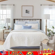 100 Cotton Reversible Quilt Set 3 Piece Full Pillow Shams Cozy Lightweight New