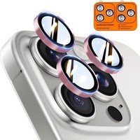 Kameraschutz FüR Iphone 16 Pro Max Ultra Hd 9H+ Kratzfest Einfach Montage Rosa