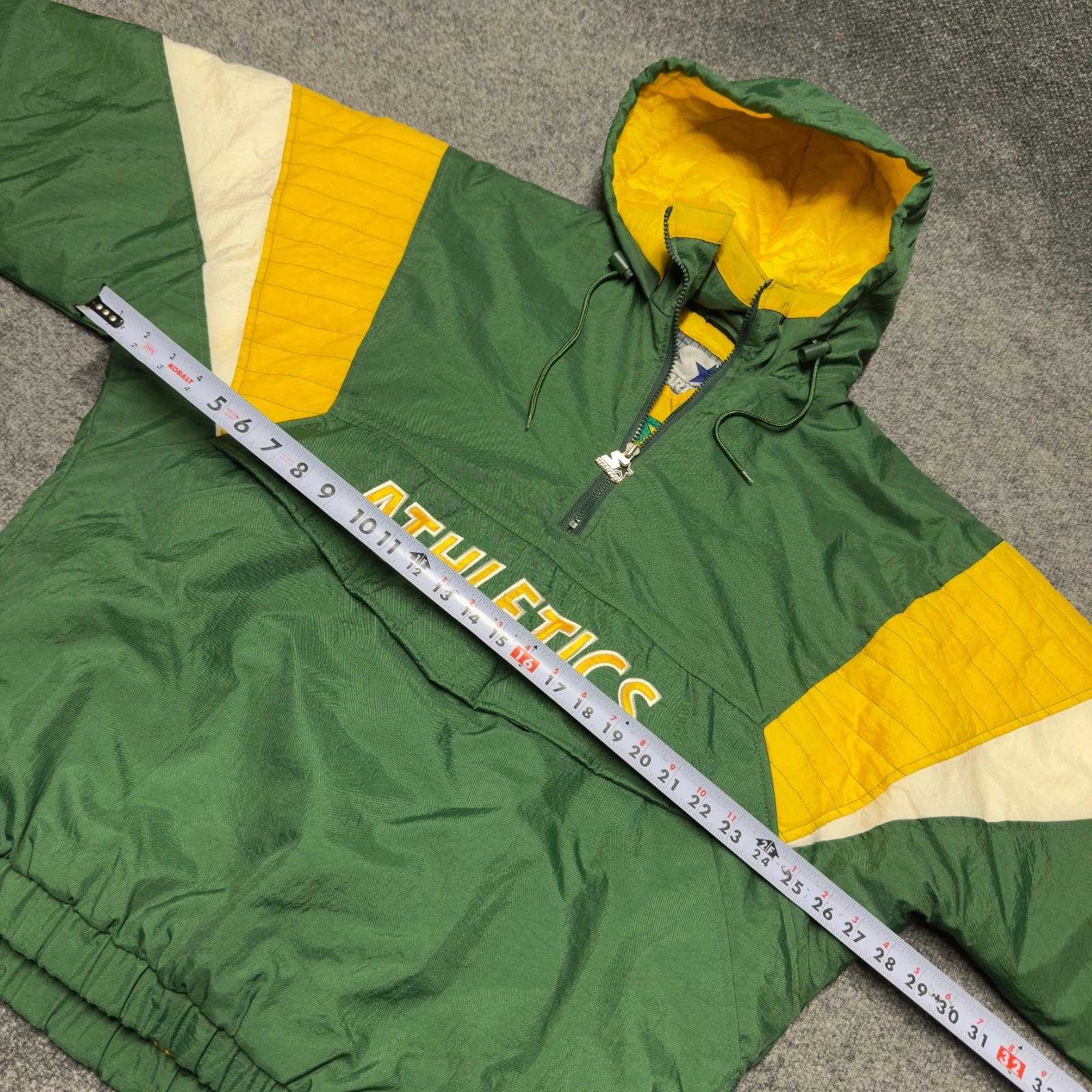 Vintage Starter Oakland A's Athletics Elephant Anorak Puffer Jacket Men Large image 8