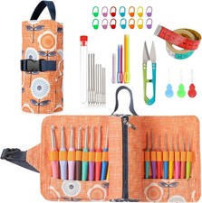 21 Size Ergonomic Crochet Hooks Set 0.5-10.0mm with Carry Roll Bag