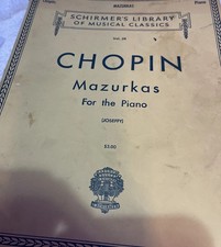 Chopin Mazurkas Schirmer Piano Solo Sheet Music Paperback Book Vol. 28