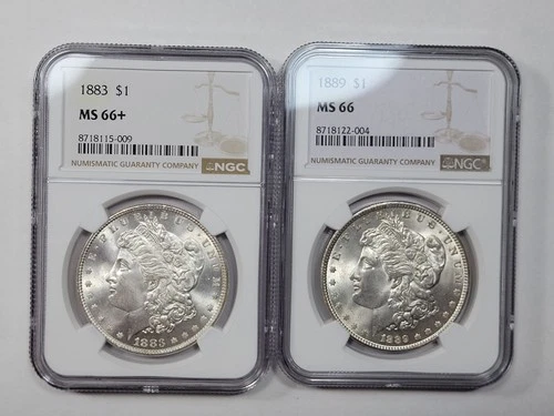 *RESERVED 2x Lot 1889 $1 NGC MS66 and 1883 P $1 NGC Ms66+ *M758 M980
