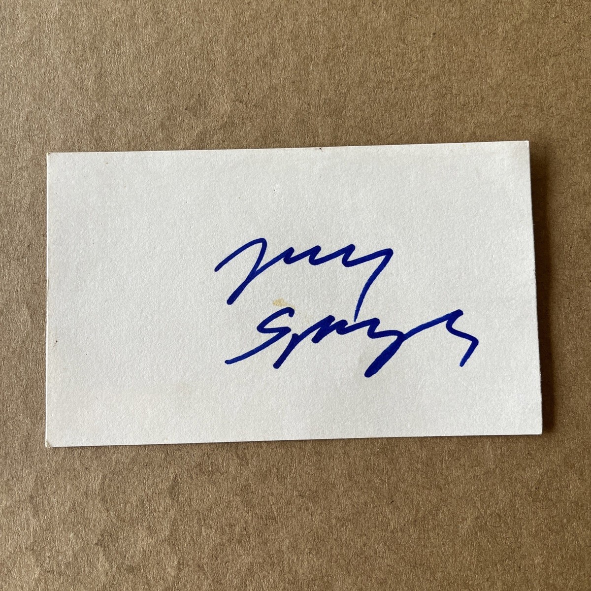 SIGNED JERRY SPRINGER INDEX CARD JSA MJR | eBay