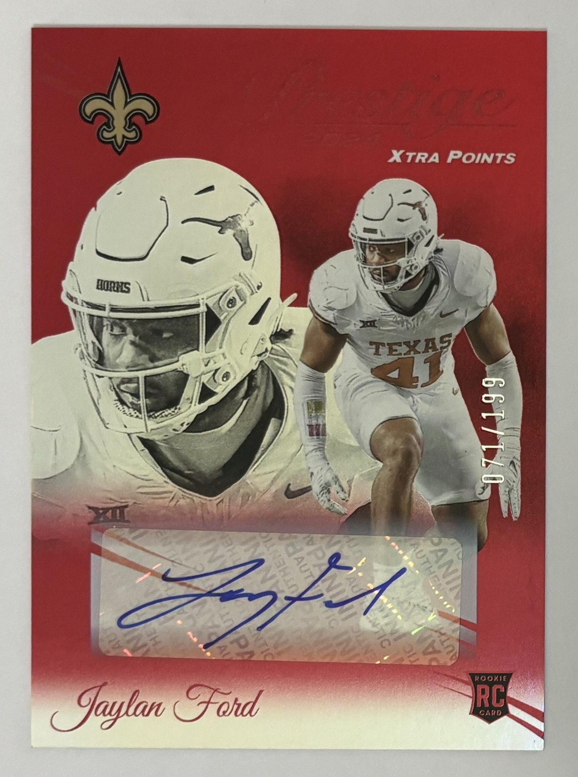 Jaylan Ford 2024 Prestige Xtra Points Auto Premium Red #367 #/199 - NO Saints