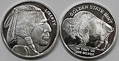 #ad I 4 Troy Oz Buffalo Round **BU ☆☆ .999 Fine Silver ☆☆ *Golden State Mint $26.38