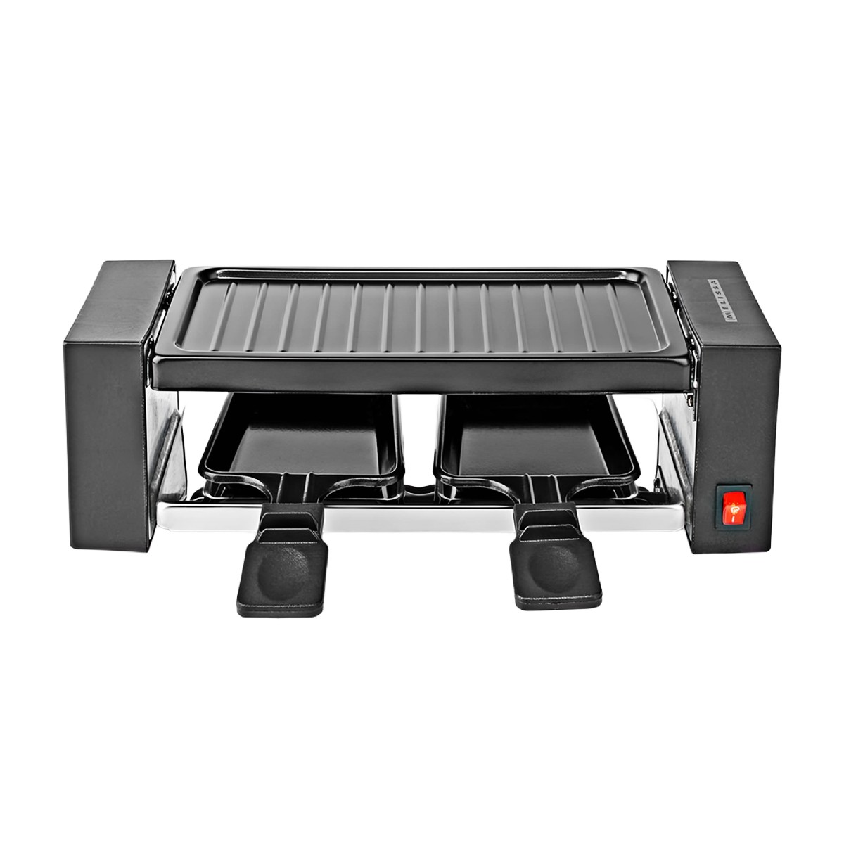 Appareil à raclette 2 personnes compact de 400W avec plaque gril antiadhésive 23x10cm