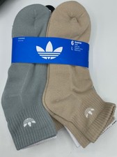 Adidas 6 Pairs Men's Assorted Quarter Socks Men's Size 8-12 NEW MSRP: 22.00