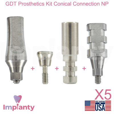 5x GDT Dental Prosthetics Kit Conical Connection Hex 2.25mm Narrow Platform NP