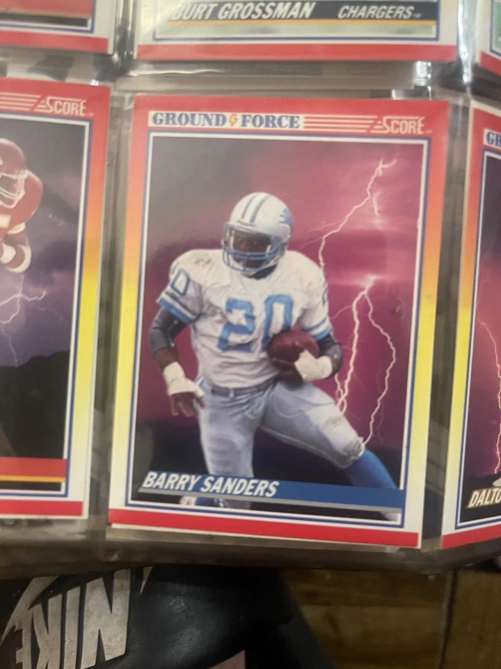 1990 Score Bo Jackson #697 Dan Marino Jim Kelly Barry Sanders y Thurman Thomas Foto 2 de 4