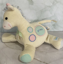 Eden Giraffe Plush Baby Stuffed Musical Fleece Waffle Weave Pastel Animal Toy 9"