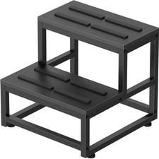 2 Stufen Tritthocker für Erwachsene & Kinder, Schwere Holz Tritthocker mit 22...